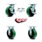 Service Caster 6 Inch Green Poly on Cast Iron Caster Set with 2 Brakes/Swivel Lock 2 Rigid SCC SCC-30CS620-PUB-GB-TLB-BSL-2-R-2 - alternate 6